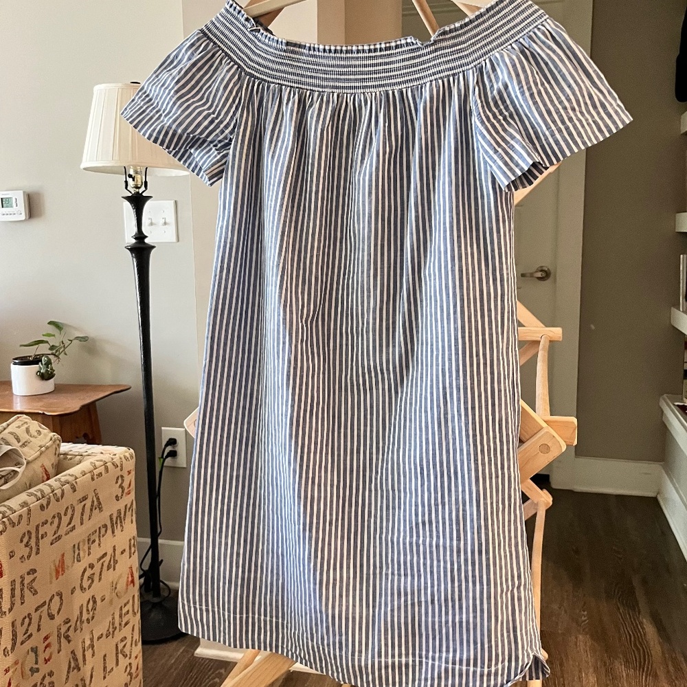 J.Crew Dress/Blue&White Stripes